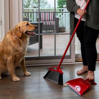 O-Cedar PowerCorner Pet Pro Angle Broom with Step On Dust Pan (3-Piece Handle) 168017