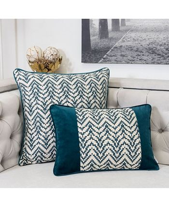 Homey Cozy Hannah Chevron Bow Throw Pillow