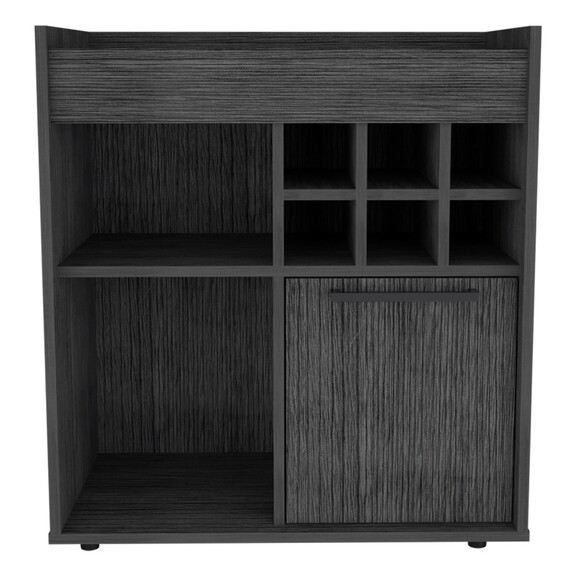 Whitlock 6 Bottle 2 Shelf Bar Cabinet Smokey Oak B...