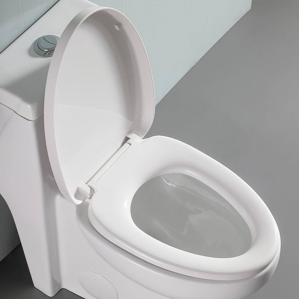 12 in. Rough-In 1-piece 1.61.1 GPF Dual Flush High Efficiency Elongated Toilet in White Seat Included ALDMT60SM