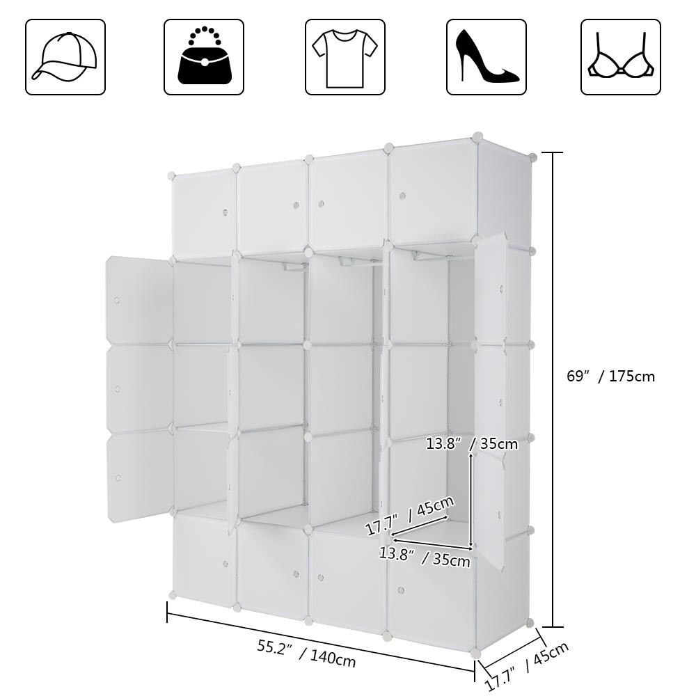 20 Cube DIY Closet Cabinets Shelves Storage Organizers