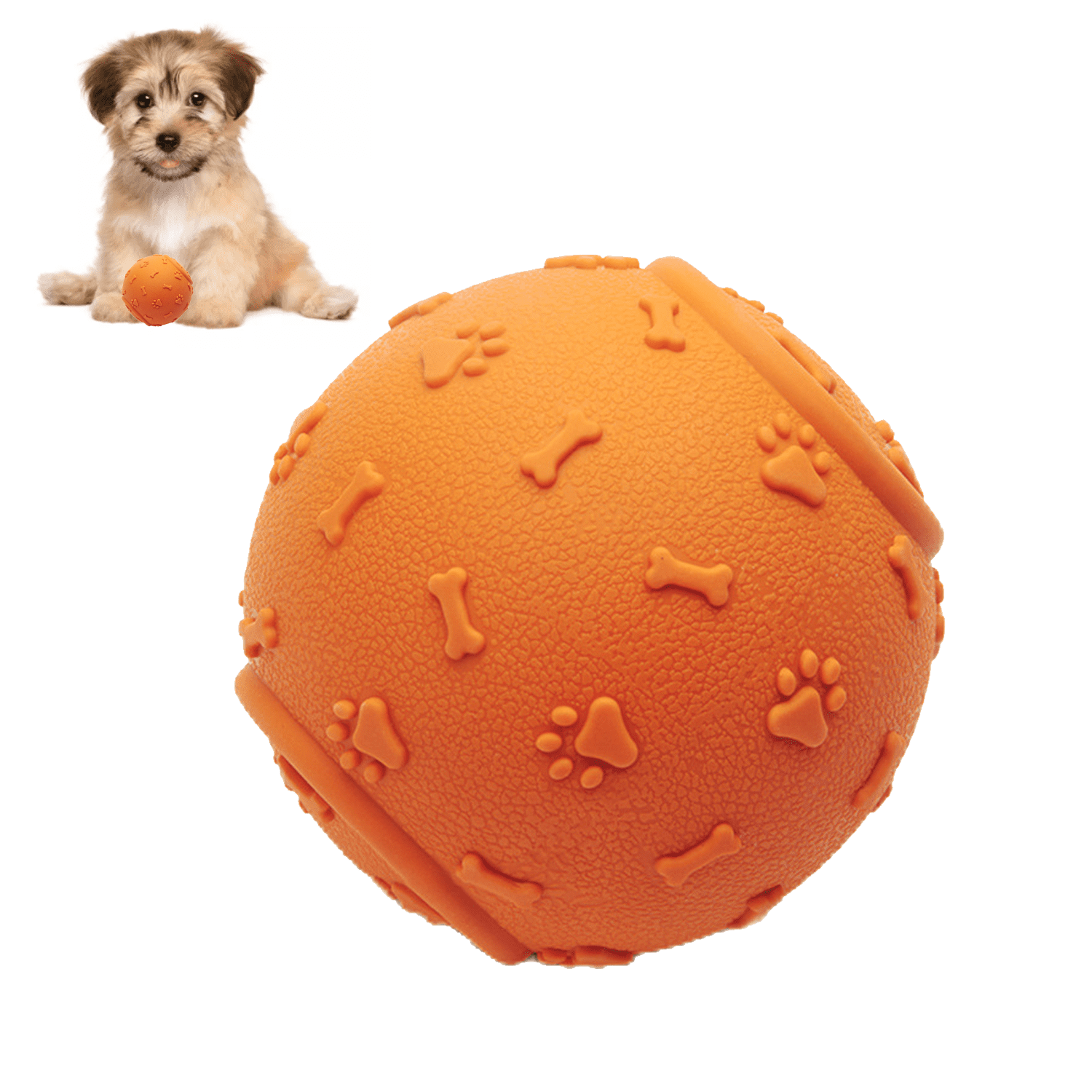 LECHONG Durable Dog Chew Toys Ball， Interactive Squeaky Dog Toys Ball with High Bounce for Puppy Small and Medium Dogs