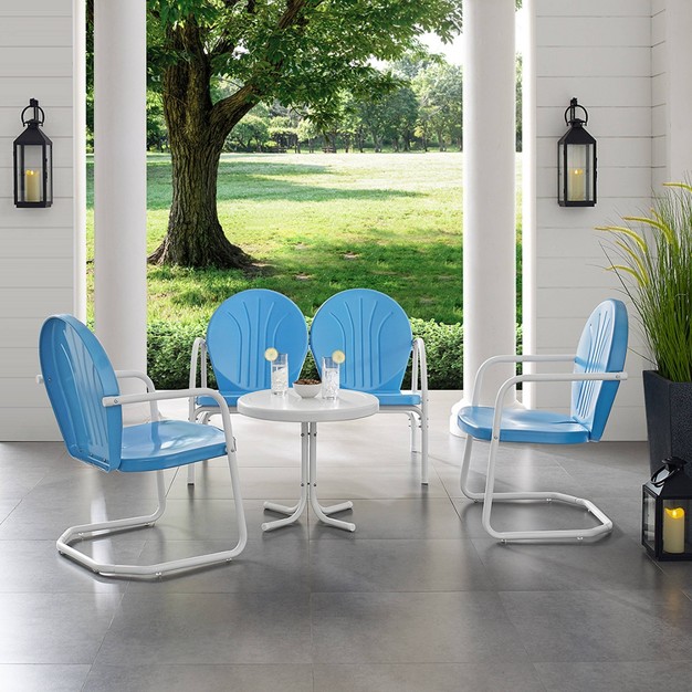 Griffith 4pc Outdoor Conversation Set Sky Blue Crosley