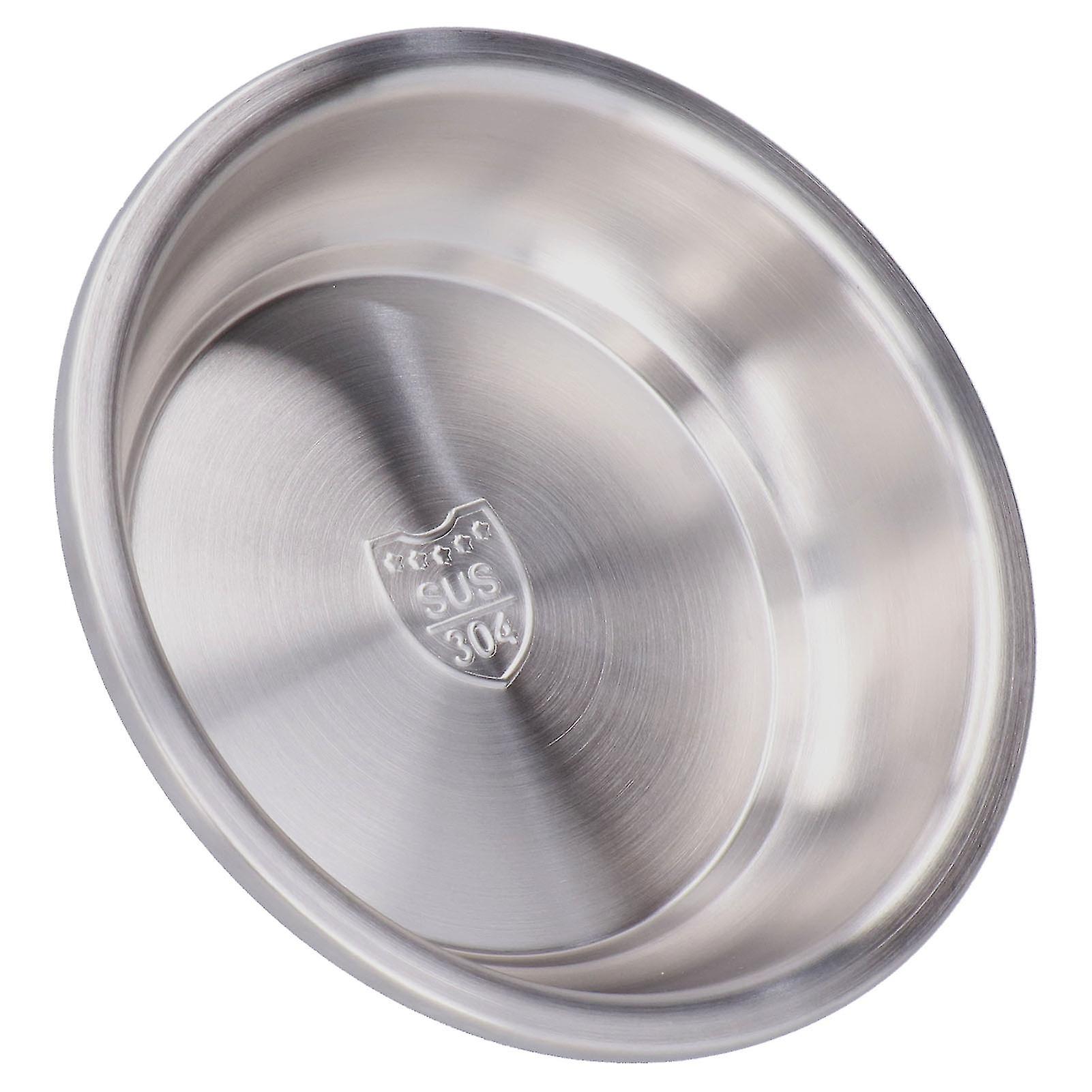 Stainless Steel Plate 304 Food Grade Material Stainless Steel Rounded Deepen Dish for Eating22cm/8.7in