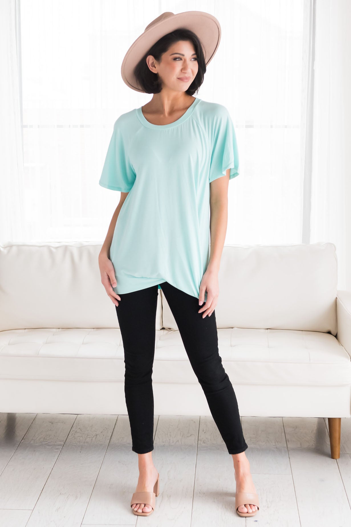 Simply Basic Twist Modest Top