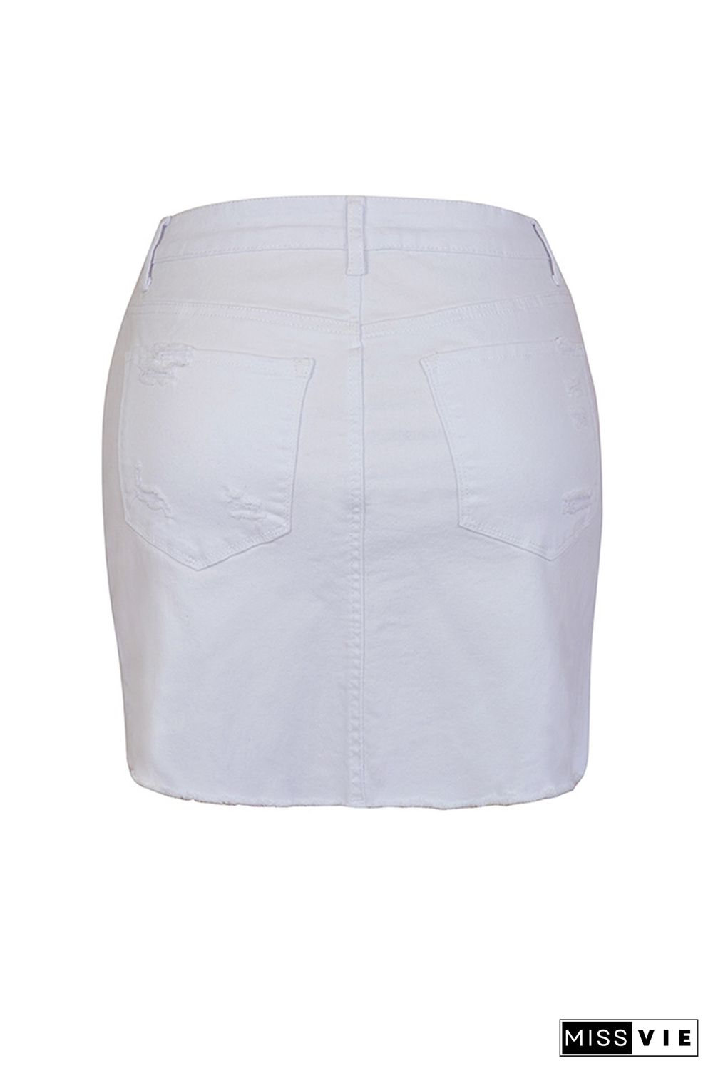 Ripped Denim Mini Skirt Wholesale