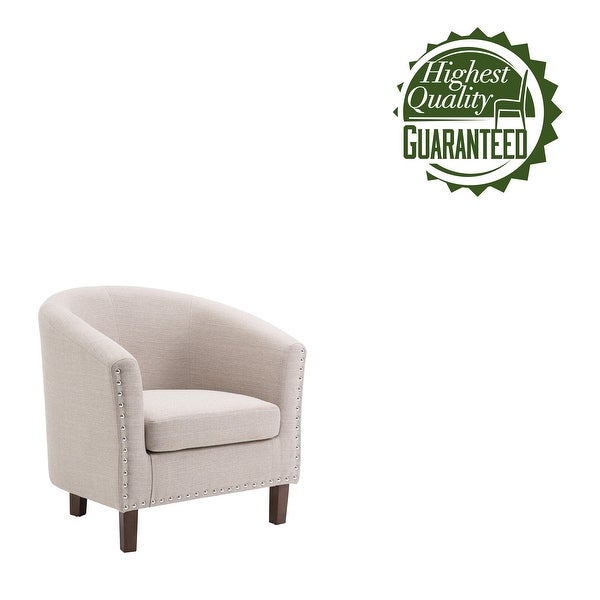 Porthos Home Bella Fabric Upholstered Accent Chair with Rubberwood Legs