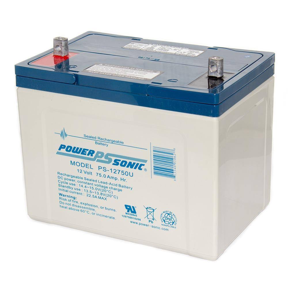 Power-Sonic 12-Volt 75 Ah Sealed Lead Acid (SLA) Rechargeable Battery PS-12750