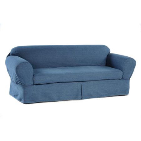 Classic Slipcovers Washed Heavy Denim Cotton 2-Piece Sofa Slipocver