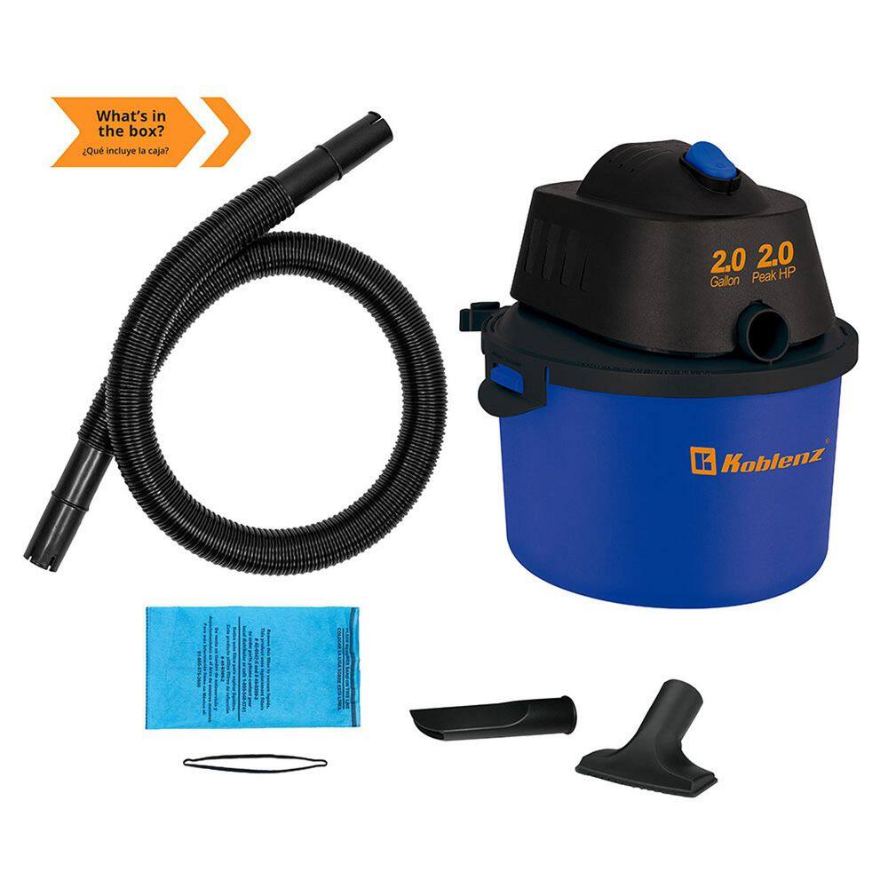 Koblenz 2.0 Gal. 2.0 Peak HP Wet Dry Blow Vacuum 3-In-1 Portable Shop Vac WD-2L