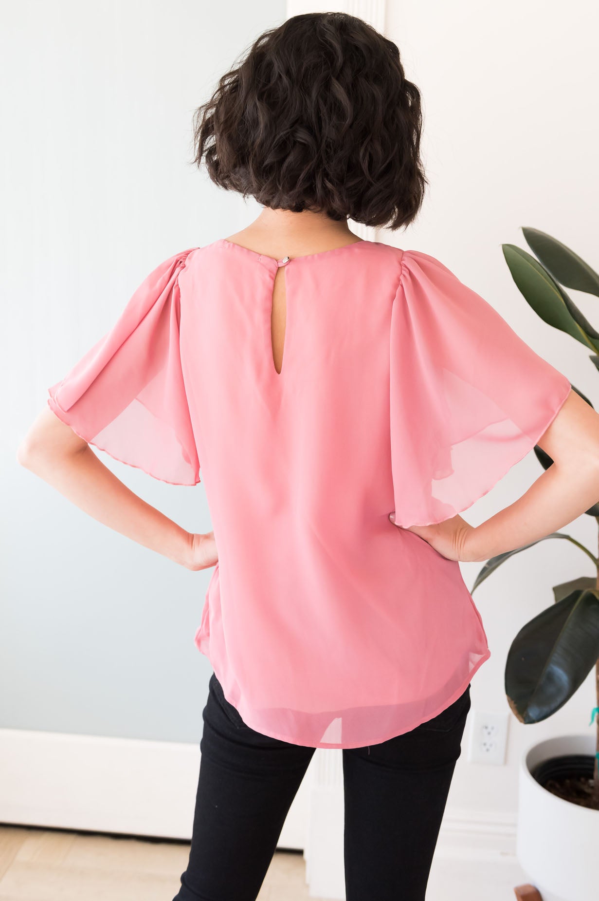 Promises, Promises Modest Flutter Sleeve Blouse