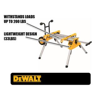 DW 33 lbs. Heavy Duty Rolling Table Saw Stand with Quick-Connect Stand Brackets with 200lbs. Capacity DW7440RS