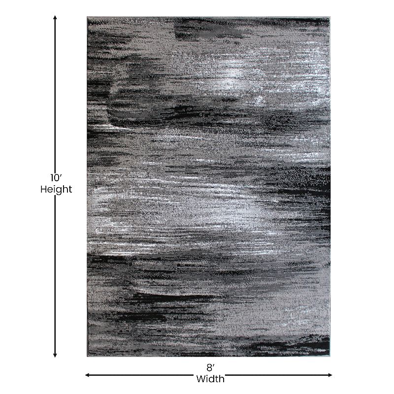 Masada Rugs Masada Rugs Trendz Collection 8'x10' Modern Contemporary Area Rug in Gray， Black and White - Design Trz863