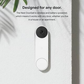 Google Nest Doorbell (Battery) - Smart Wi-Fi Video Doorbell Camera - Snow GA01318-US