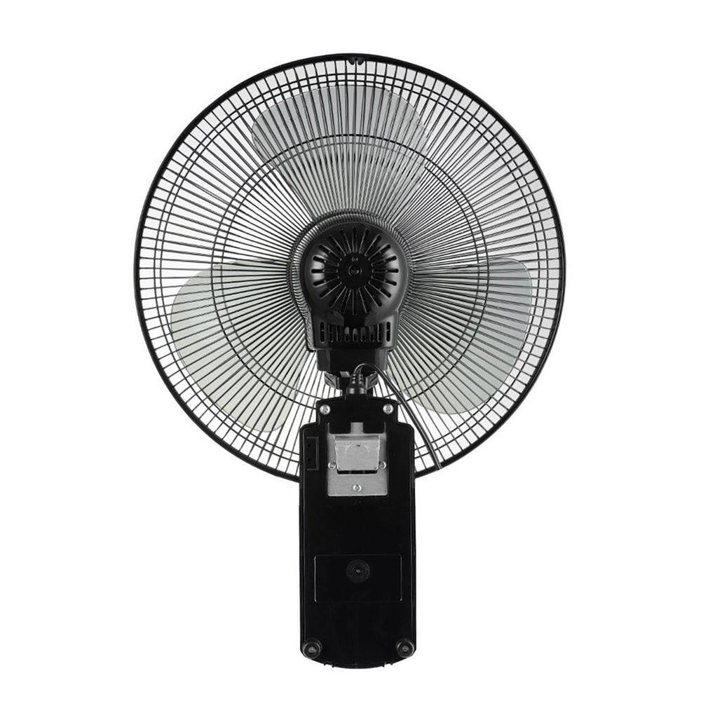 SPT 16 in. 3 Fan Speeds Wall Fan in Black with 3 Wind Modes Timer Oscillation and Remote Control SF-16W90