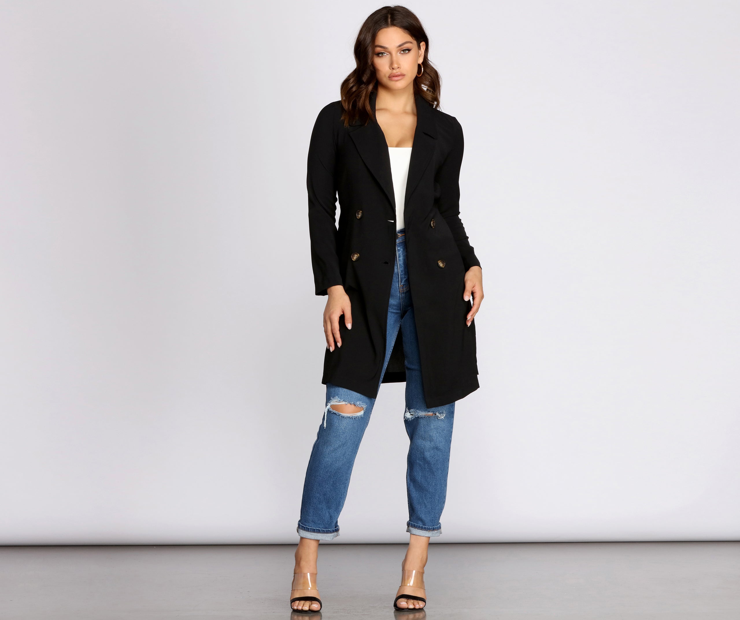 Cosmopolitan Chic Belted Trench Coat