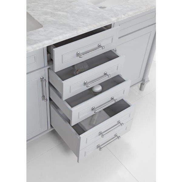 Home Decorators Collection Aberdeen 60 in W x 22 in D x 345 in H Bath Vanity in Dove Gray with White Carrara Marble Top