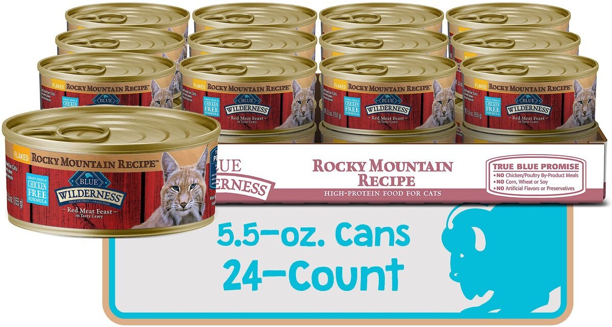 Blue Buffalo Wilderness Rocky Mountain Recipe Flaked Red Meat Feast Adult Grain-Free Canned Cat Food