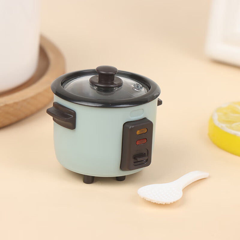 Olasme 1:12 Dollhouse Mini Rice Cooker W/ Rice Spoon Kitchen Kitchenware Cooking Model