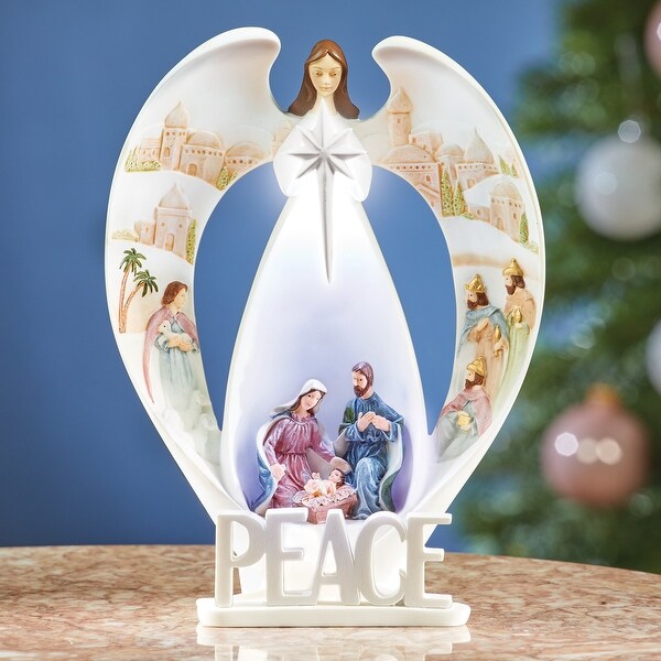 LED Lighted Peace Angel Nativity Figurine