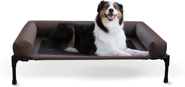 KandH Pet Products Original Bolster Pet Cot Elevated Dog Bed， Chocolate