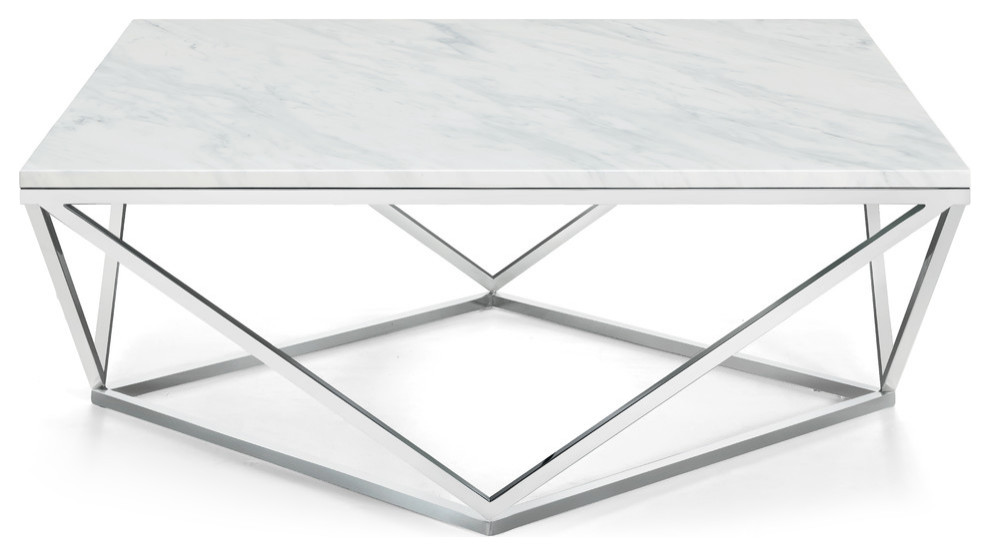 Skyler Chrome Coffee table   Contemporary   Coffee Tables   by HedgeApple  Houzz