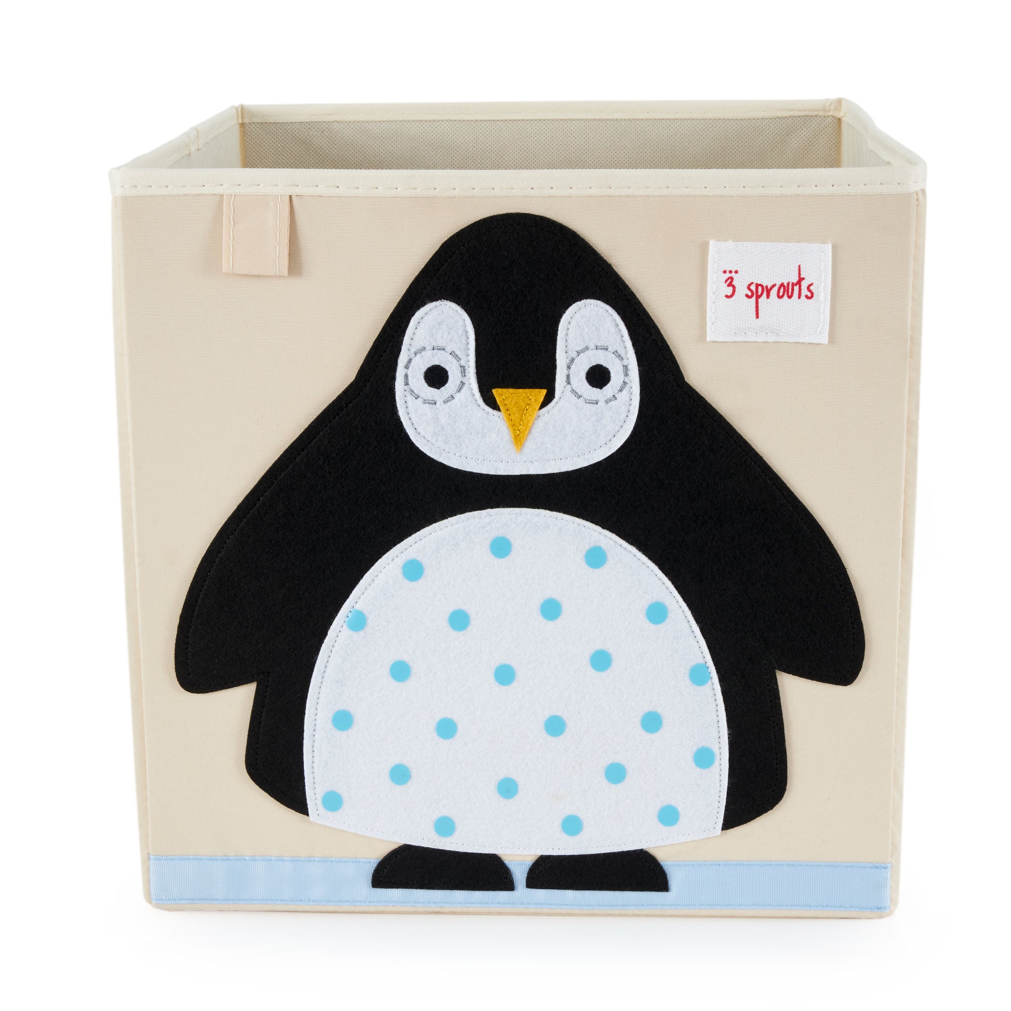 3 Sprouts Kids Foldable Fabric Penguin and Tiger Storage Cube Soft Toy Bins