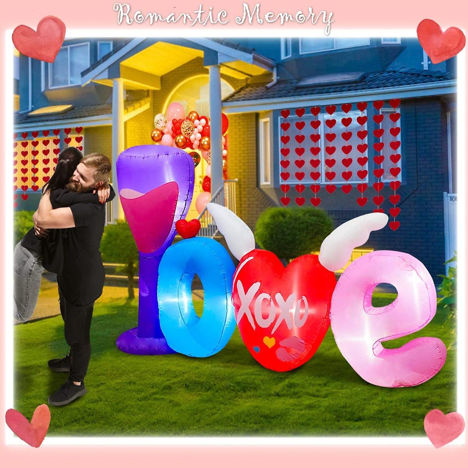 Blowout Fun 7ft Long Inflatable Valentine Love Letters Decoration， Led Blow Up Lighted Decor Indoor Outdoor Holiday Art Decor Decorations Clearance