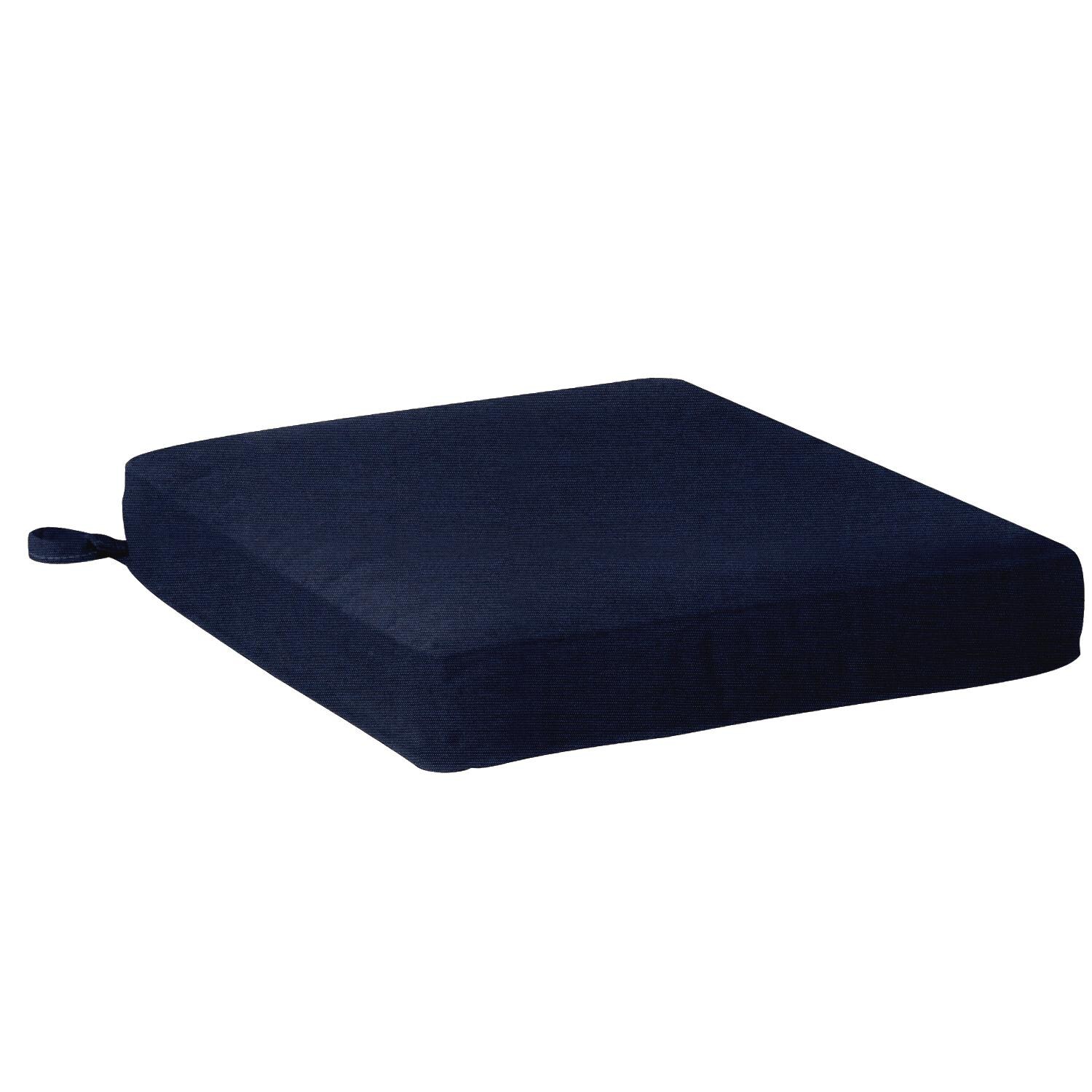 Sunbrella Canvas Navy Large Outdoor Replacement Seat Cushion W/ Knife Edge By Signature