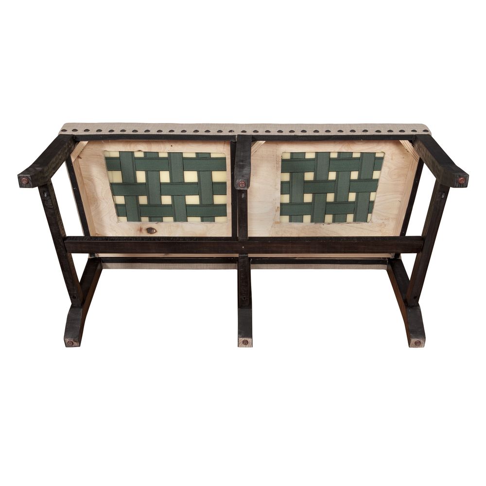 Industrial Nailhead Dining Settee