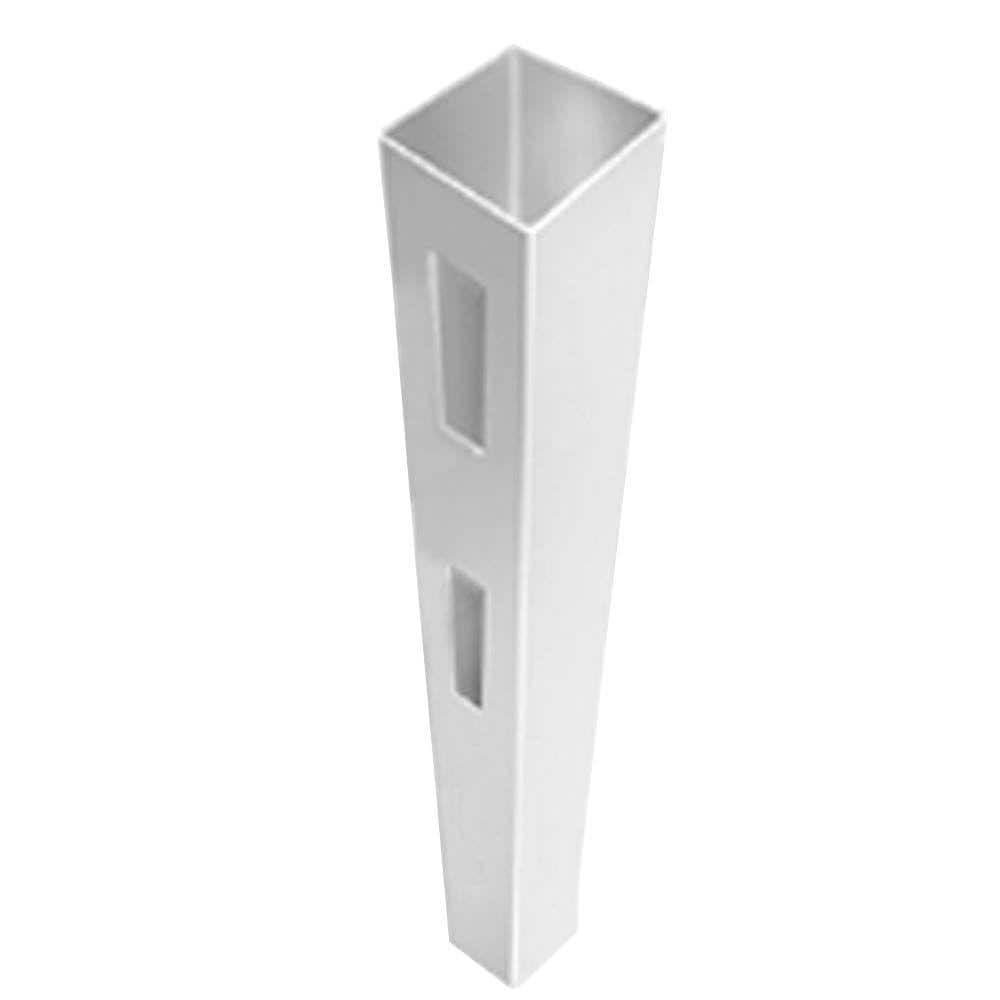 Barrette Outdoor Living 2-Rail 5 in. x 5 in. x 5 ft. White Vinyl End/Gate Fence Post 73025457