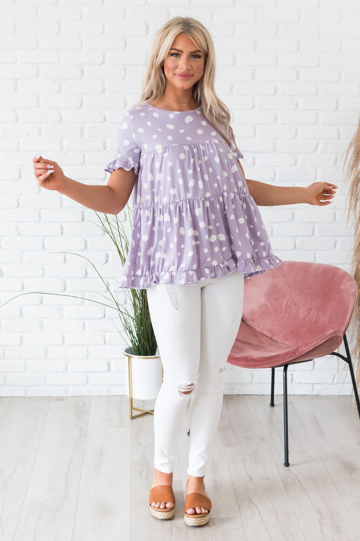 Easily Spotted Modest Babydoll Blouse