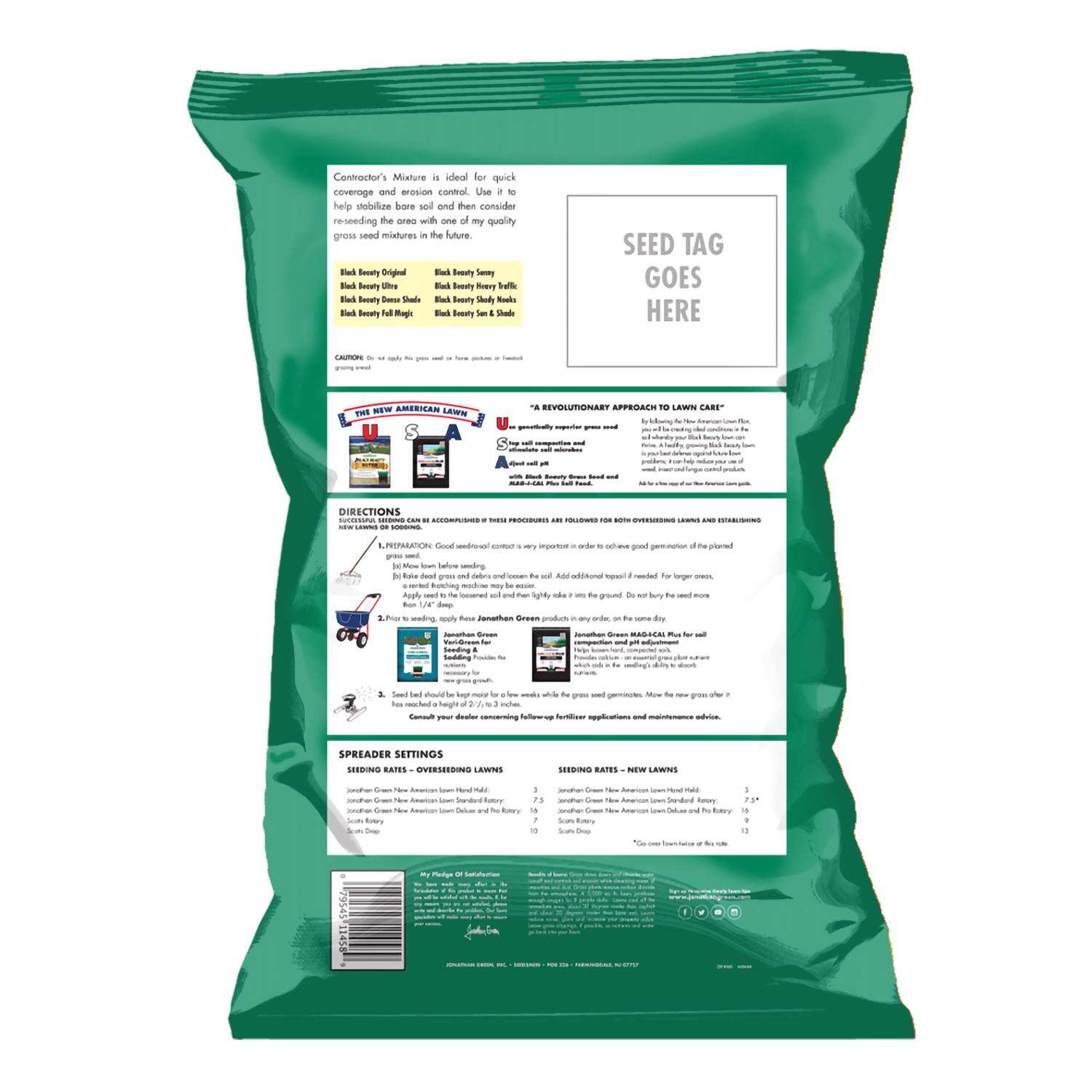 Jonathan Green Contractors Annual Ryegrass Full Sun/Medium Shade Grass Seed 50 lb