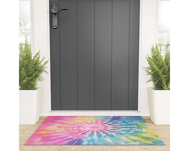 Emanuela Carratoni Boho Rainbow Tie Dye Welcome Mat society6