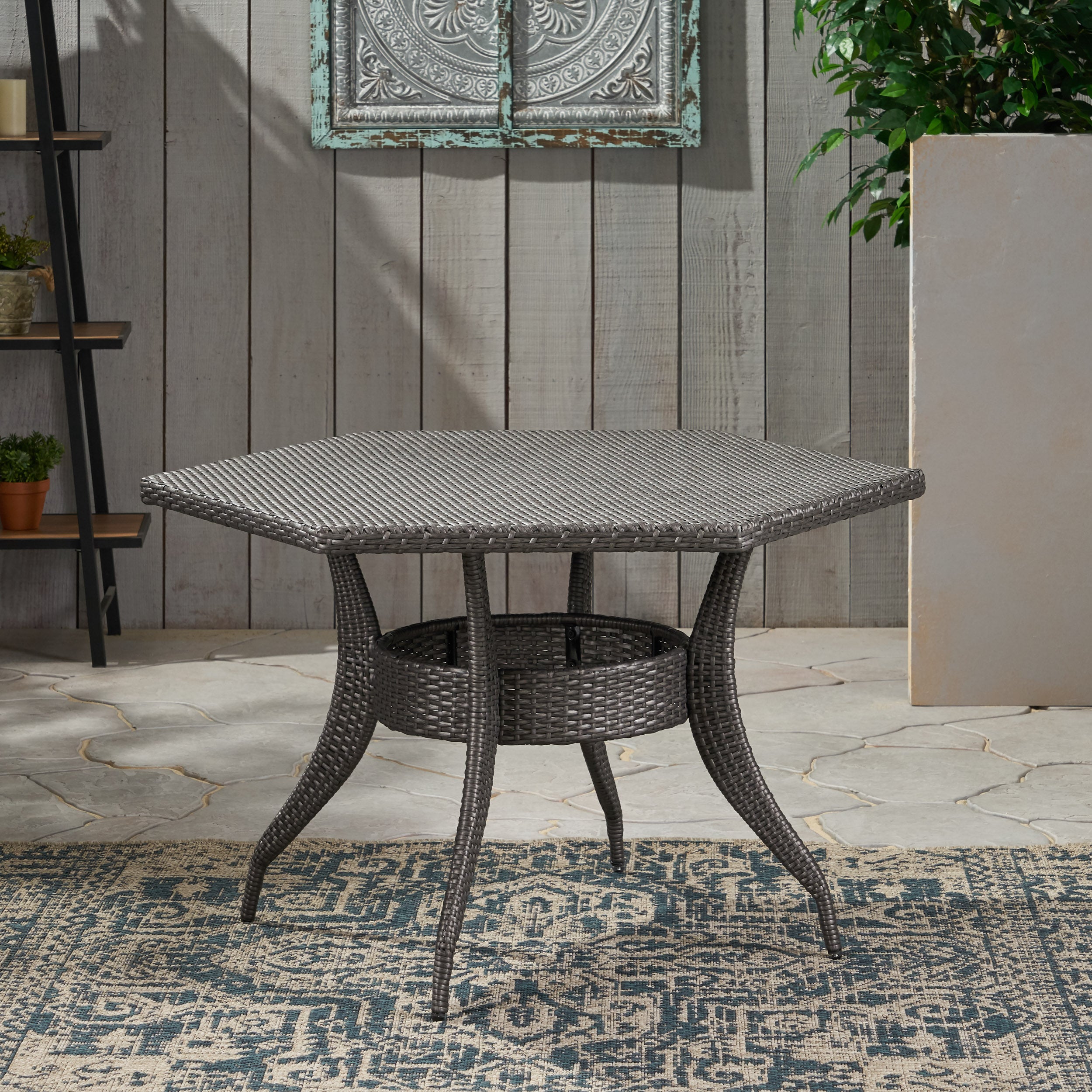 Daisy Outdoor 53 Inch Wicker Hexagon Dining Table