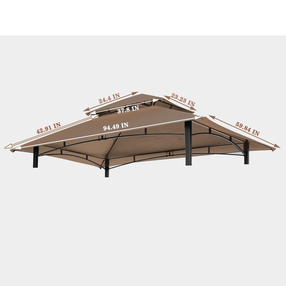 Taupe 8x5 ft Grill Gazebo Canopy with UV Fire Water Protection  Replacement Roof