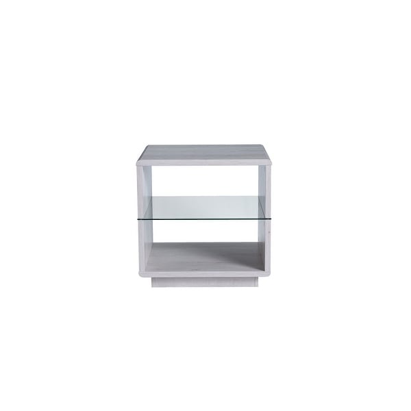 Furniture of America Jessica 22-inch Glass Shelf-insert Side Table