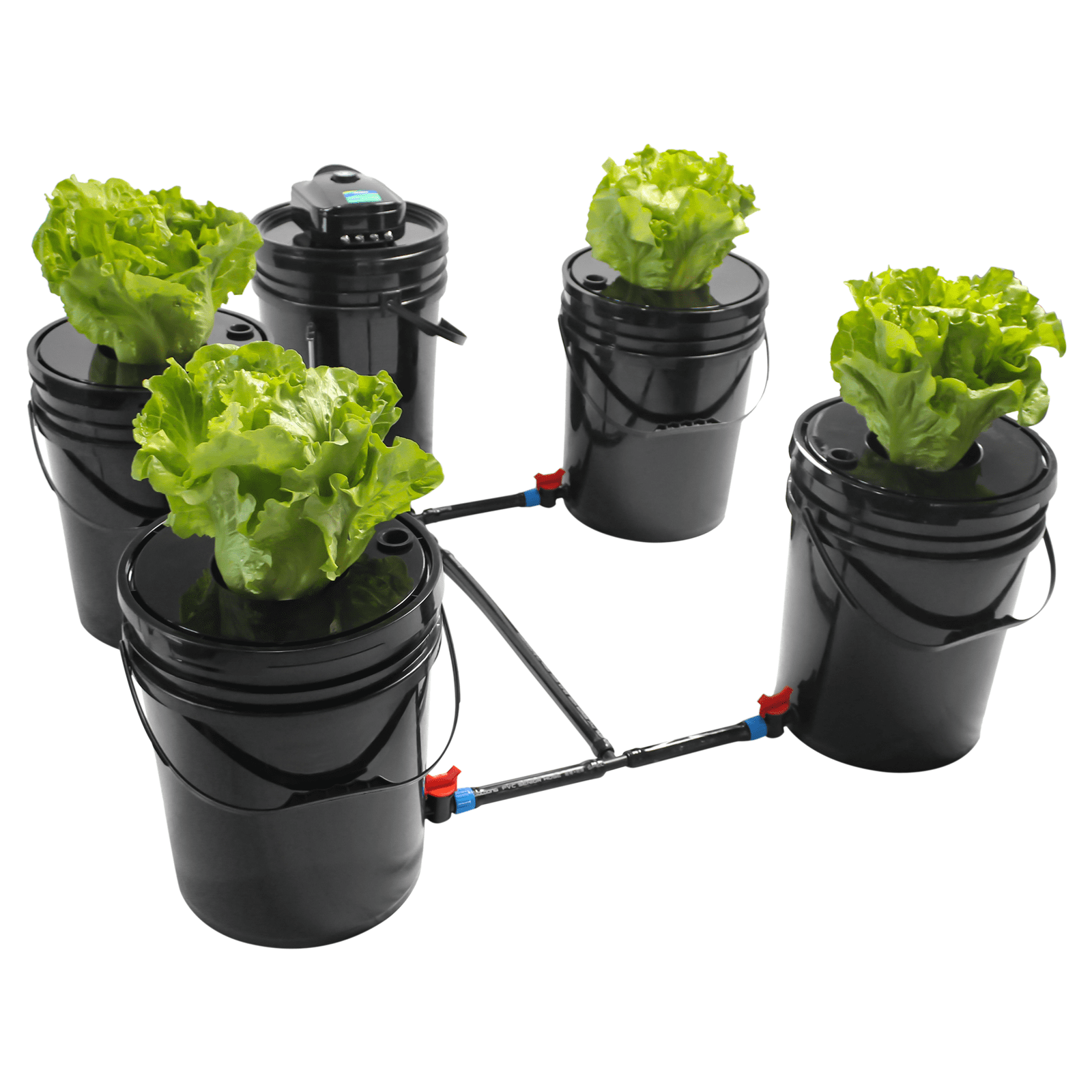 Miumaeov Hydroponics Grow System Kit 5 Bucket  DWC Deep Water Culture Grow Kit 5 Gal