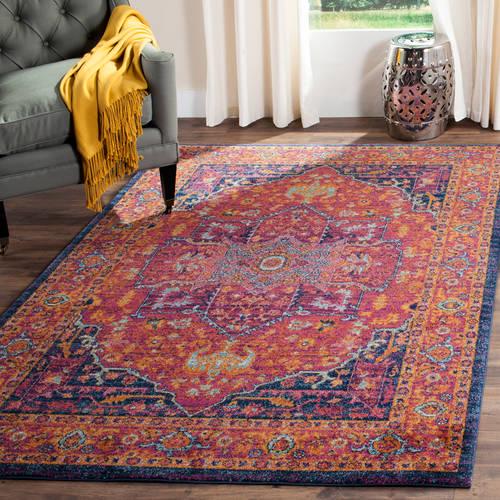 SAFAVIEH Evoke Westley Traditional Runner Rug， Fuchsia/Orange， 22 x 13and#8242;