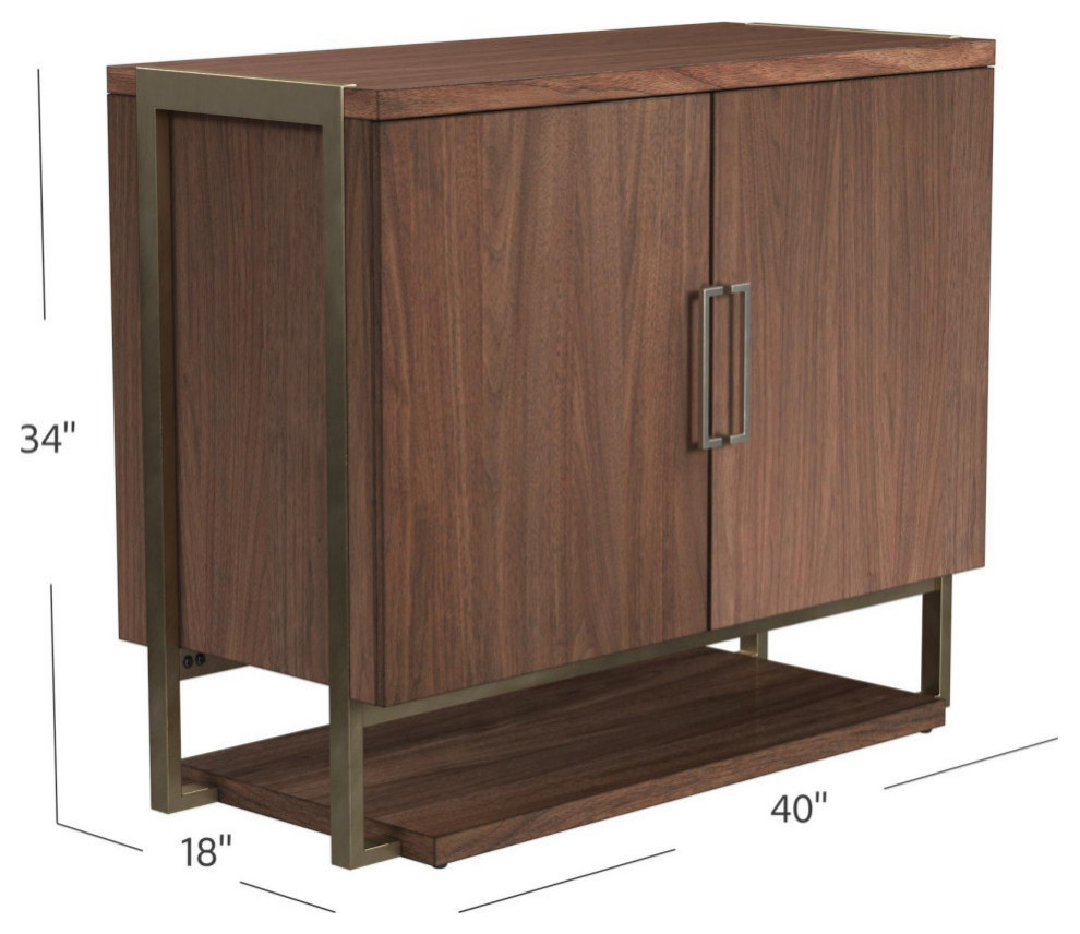 Brooke Cabinet Brown Steel  Wood   Midcentury   Accent Chests And Cabinets   by BASSETT MIRROR CO.  Houzz