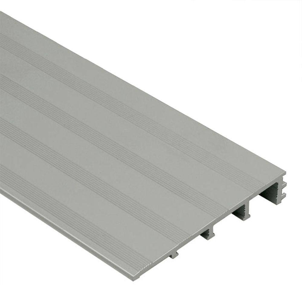 Schluter Systems Reno-Ramp-K Satin Anodized Aluminum 12 in. x 8 ft. 2-12 in. Metal Reducer Tile Edging Trim AERPK125B65