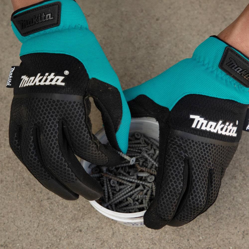 Makita Utility Work Gloves Open Cuff Flexible Protection Large T-04167 from Makita