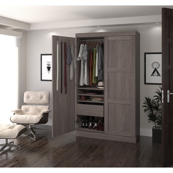 Pur by Bestar 2-door Armoire with Pullout Shoe Rack - - 13330805