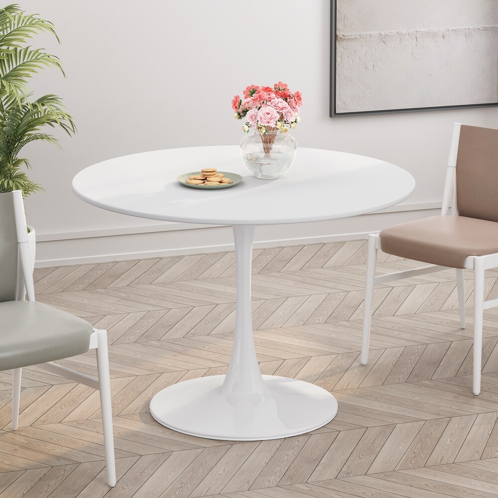 Dining Table with Round MDF Table Top Metal Base