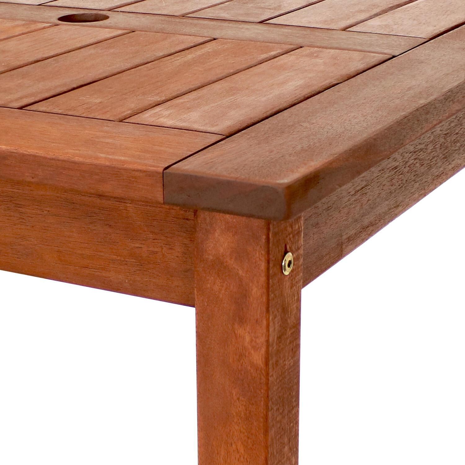 Ultimate Patio 27 1/2-Inch Meranti Wood Square Bar Height Table W/ Teak Oil Finish