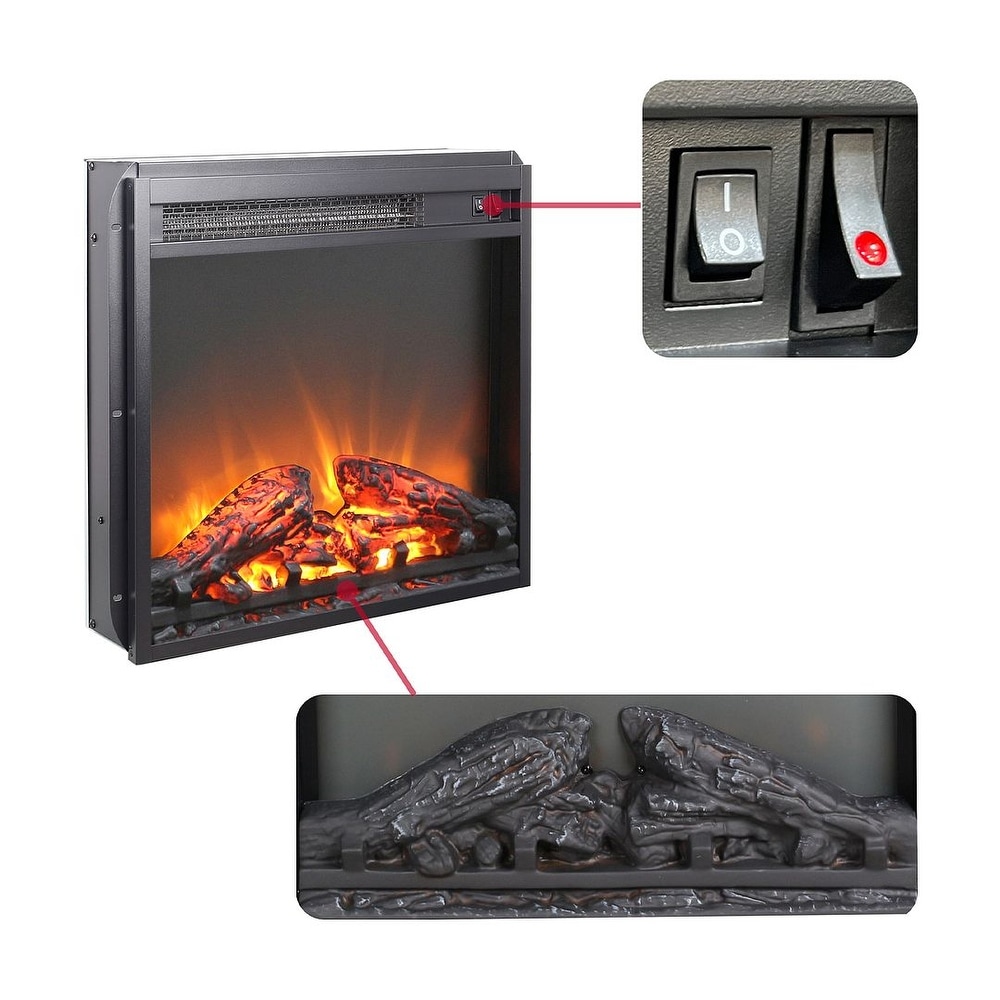 Electric Fireplace Heater Insert with Overheating Protection 1400W   18 inch