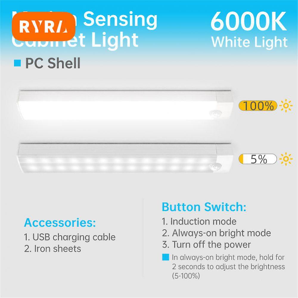 Magnetic Led Light 10/20/30/40cm Usb Rechargeable Wireless Motion Sensor For Kitchen