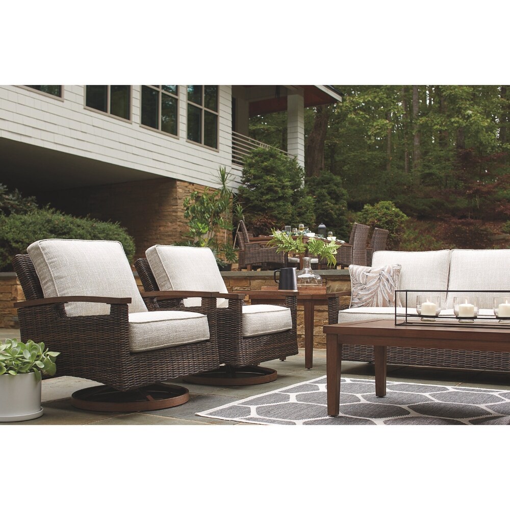 Paradise Trail Outdoor Medium Brown Swivel Lounge Chairs (Set of 2)   32.5\