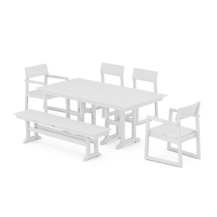 Polywood EDGE 6-Piece Farmhouse Dining Set PWS1178-1