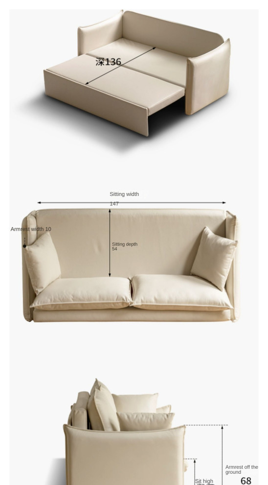 Technology Cloth Sleeper Sofa WIth Storage   Transitional   Sleeper Sofas   by GVAwood  Houzz